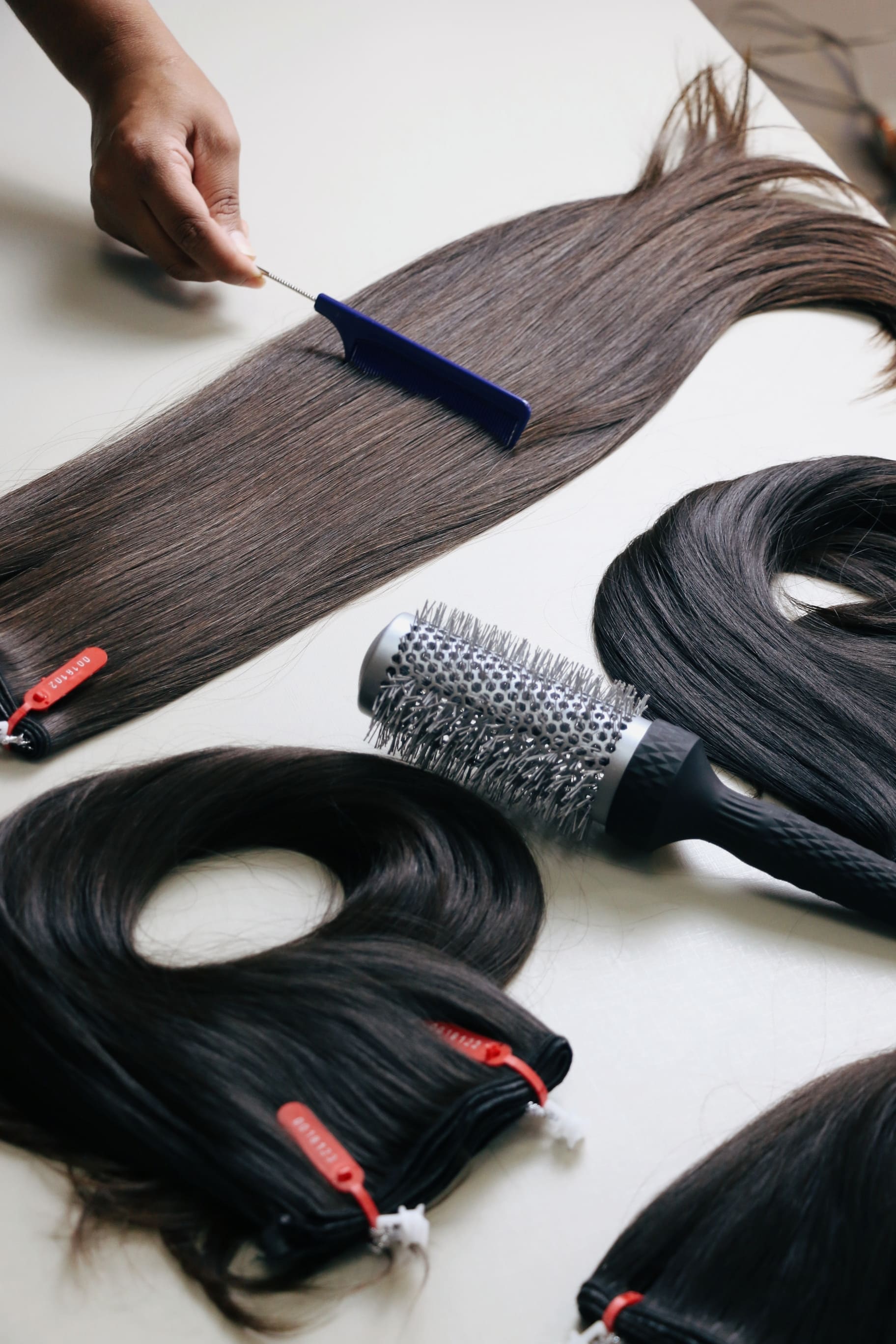 Amostras de cabelo natural